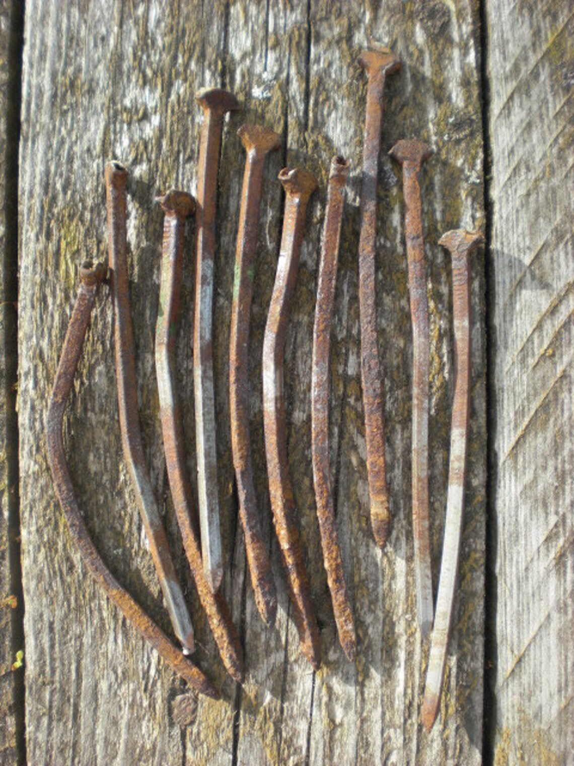Antique nails old rusty square nails set rusted long hand Etsy