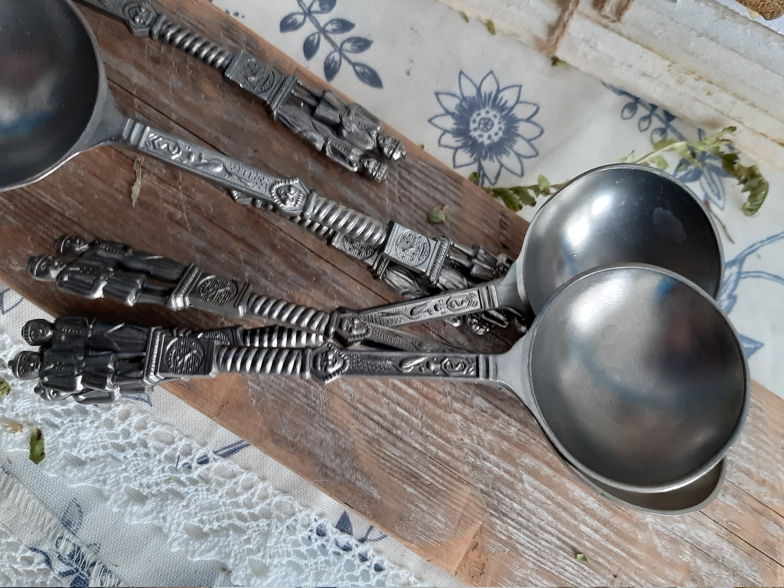Vintage Old Pewter Spoons Large Soup Spoons From German Pewter Etsy