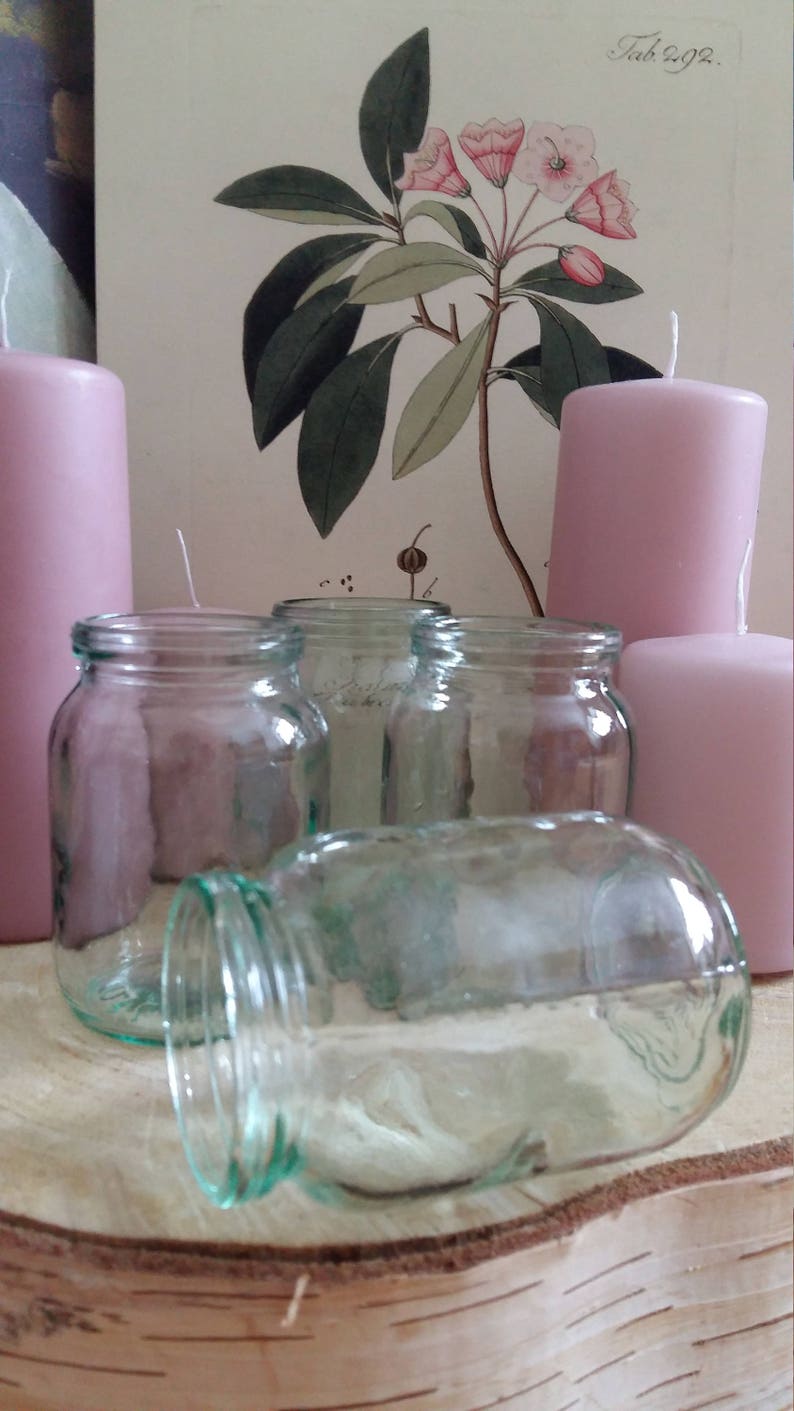 Vintage Glass Jars Set Small Jar Glass Bottle Aqua Blue Green Etsy