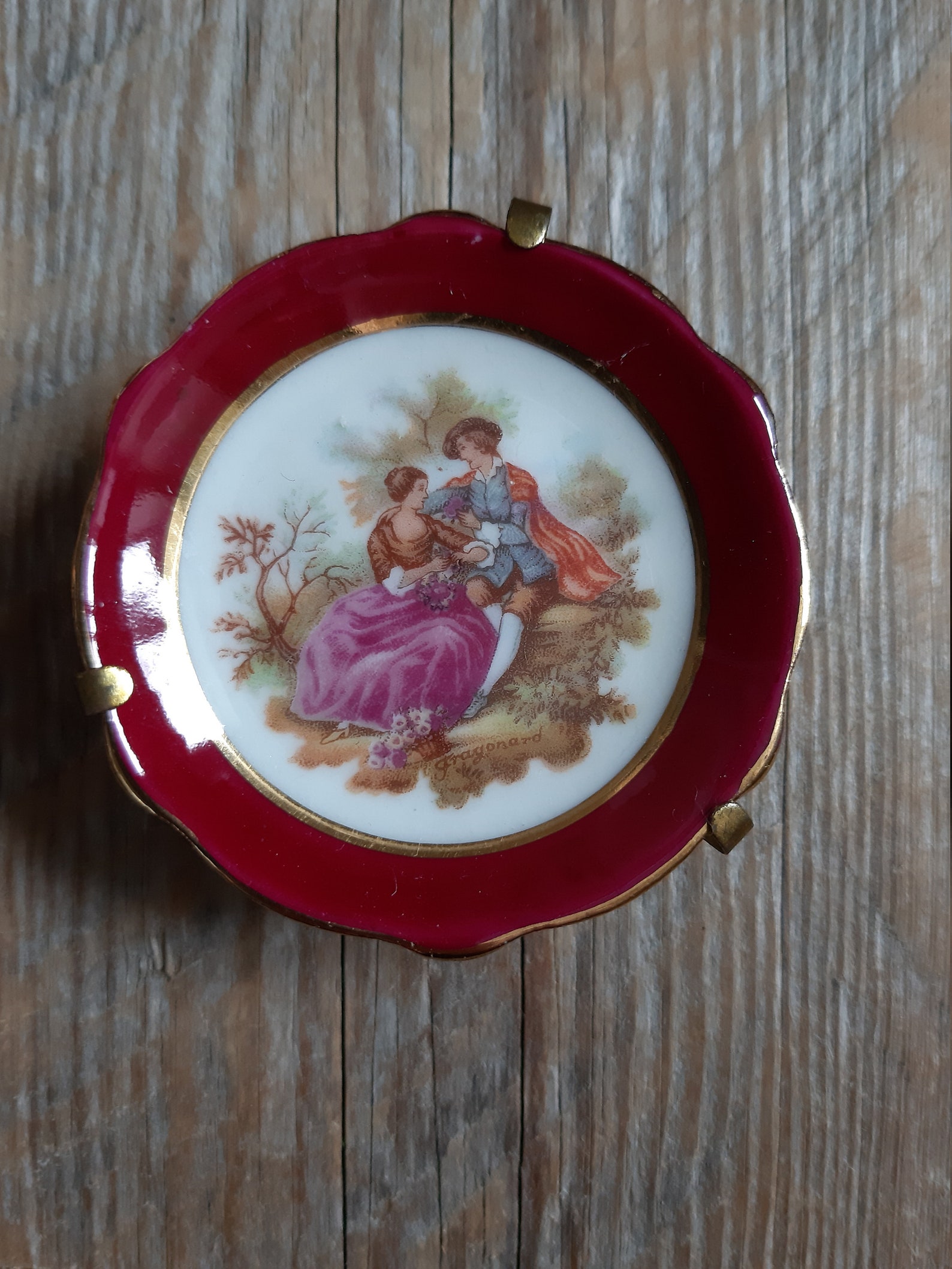 Antique Limoge France M 4 Porcelain Mini Plate Miniature Dish Etsy