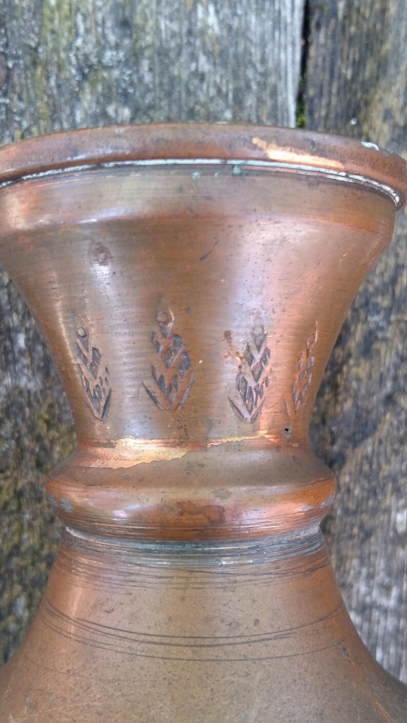 Copper Vase Vintage Metal Vase Small Bud Vase Classic Style Etsy
