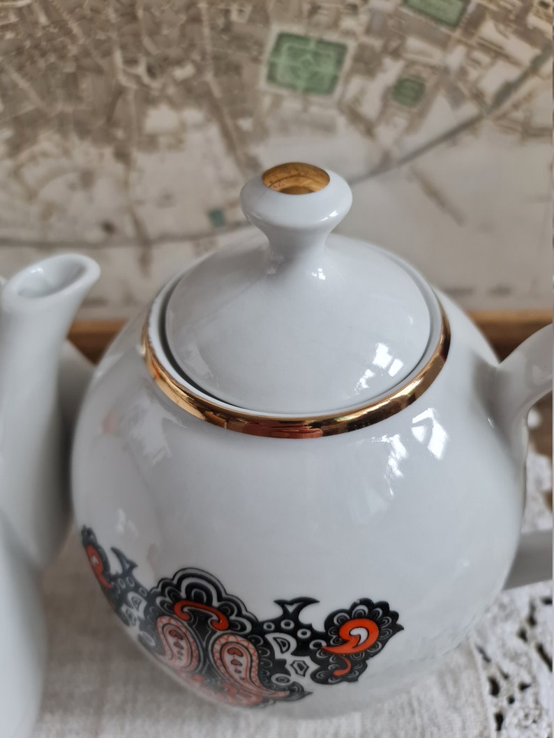 Vintage Retro Tea Pot Soviet Era Ussr Teapot Riga Porcelain Etsy