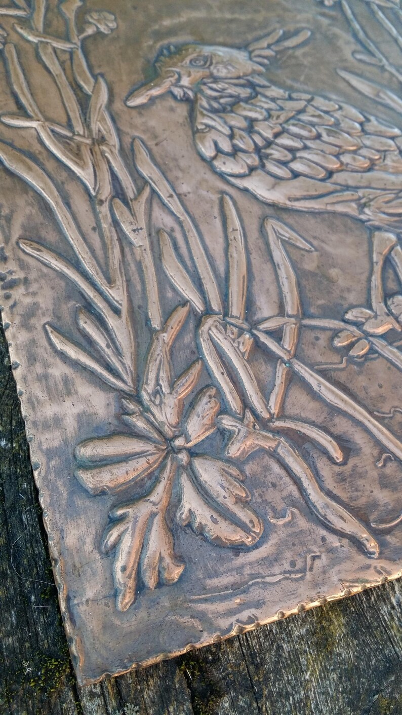 Vintage copper wall art metal picture embossed metal art Etsy