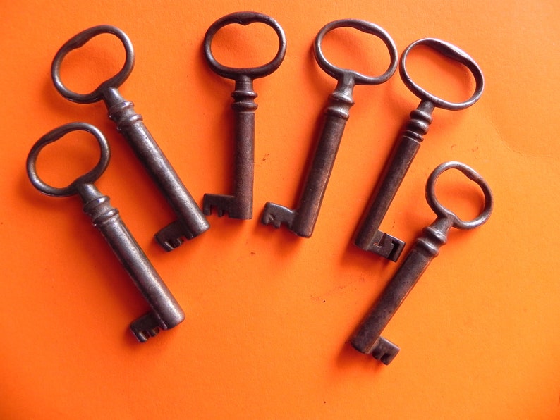 6 Antique Cabinet Lock Keys Old Original Etsy