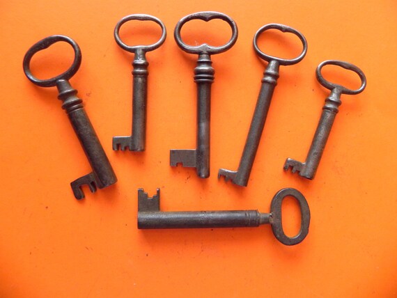 6 Antique Cabinet Lock Keys Old Original Etsy