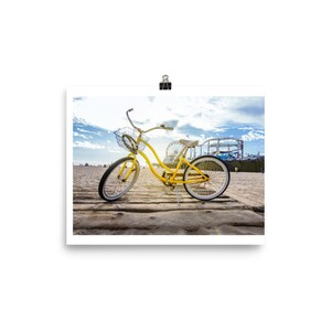 Bike at Santa Monica Pier Print - Poster