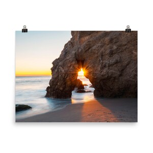 Strand Höhle Sonnenuntergang Landschaft Druck