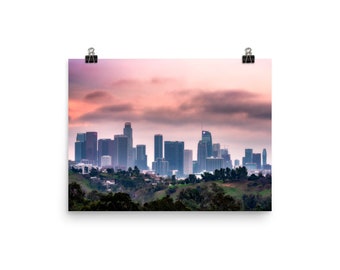 Zonsondergang over De Afdruk van de Fotografie van Los Angeles