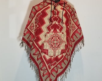 Hooded Poncho or Cloak, Cozy Warmup, Boho Style.