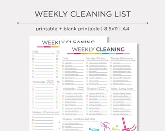 Weekly Cleaning Printable