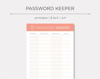 Password Keeper Printable