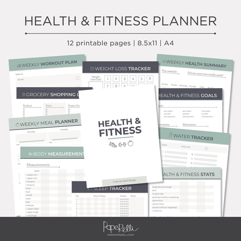 Health and Fitness Planner Printable image 1