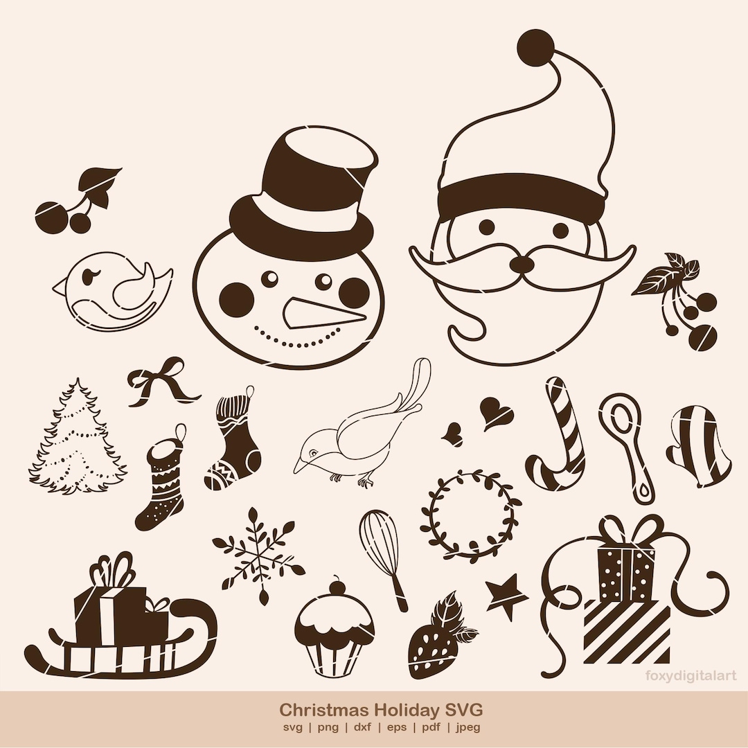 Snowman SVG Cut Files for Cricut, Christmas Svg, Santa Claus Svg ...