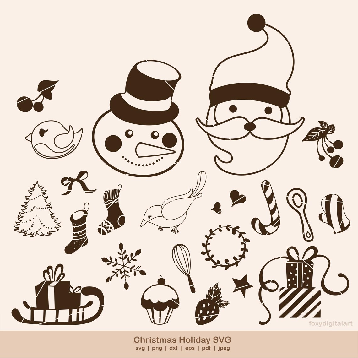 Snowman SVG Cut Files for Cricut, Christmas Svg, Santa Claus Svg ...