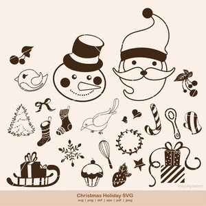 Snowman SVG cut files for Cricut, Christmas svg, Santa Claus svg, Christmas santa claus svg dxf eps, Christmas tree cut file svg, bell svg