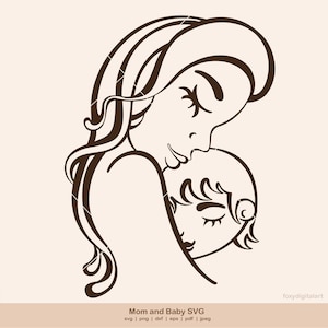 Mom And Baby Svg, Mom Svg, Mother Svg, Mother and Baby Svg, Mom Holding Baby Svg, Mother and Child Svg, Mother Day Svg, Newborn Baby Svg