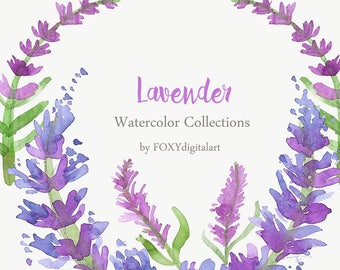 Lavender Clipart, Lavender Watercolor Clipart, Aromatheraphy Lavender, Lavender Flower Png, Watercolor Lavender Clipart, Lavender Wreath Png