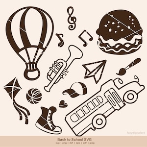 Terug naar school svg-bundel, schoolbus svg, terug naar school svg, appel svg, school svg bundel, leraar leven svg, schoolbenodigdheden svg, eps