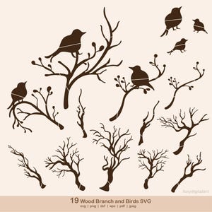 Oiseaux Svg, Oiseaux sur les branches Svg, Oiseau sur l&#39;arbre Svg, Oiseaux et branche Svg, Svg branche d&#39;arbre, Oiseaux sur une branche Svg, Branche d&#39;arbre avec oiseaux Svg