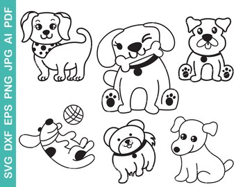 Chien SVG, chiot svg, jouets pour chiens svg, accessoire pour chien svg, maison pour chien svg, patte de chien svg, chien mignon svg, fichier coupé pour chien, os de chien svg, bol pour chien svg