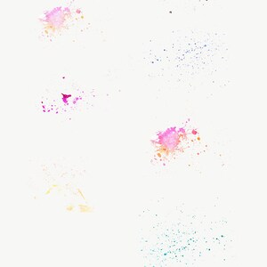 Akvarell penselstänk, akvarellformer fläckar, klumpar fläckar, färgstänk, bläckspill, grunge spraybläck i akvarell - CL594 bild 5