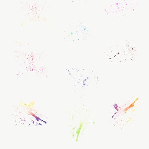 Akvarell penselstänk, akvarellformer fläckar, klumpar fläckar, färgstänk, bläckspill, grunge spraybläck i akvarell - CL594 bild 6