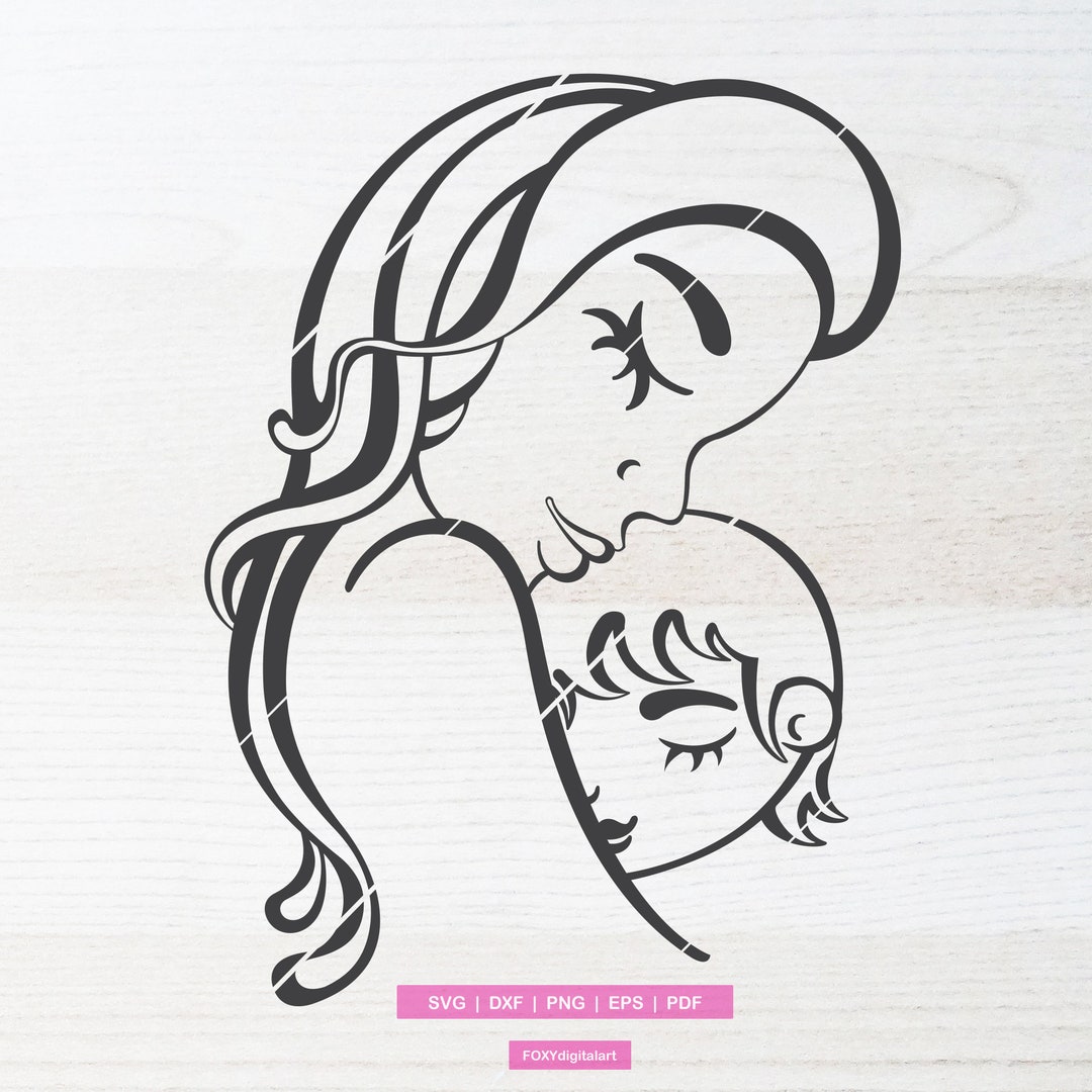 Mom and Baby Svg, Mom Svg, Mother Svg, Mother and Baby Svg, Mom Holding