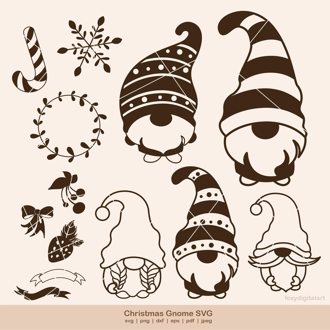 Gnome Christmas Ornament SVG, Cute Garden Gnome Svg, Gnomes Svg Bundle ...