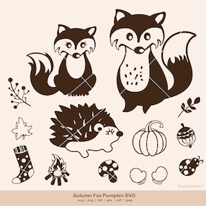 Autumn SVG, maple leaf svg, hedgehog svg, fall autumn leaf svg, fox svg, autumn animals svg, thanksgiving svg eps dxf, autumn holiday svg