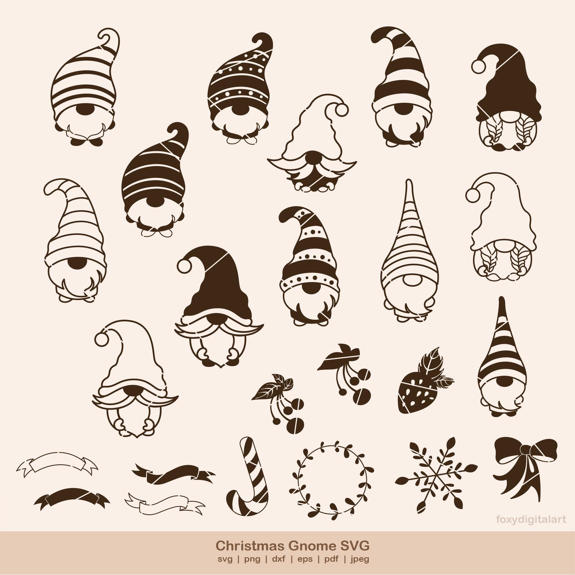 Gnome Christmas Ornament SVG, Cute Garden Gnome Svg, Gnomes Svg Bundle ...