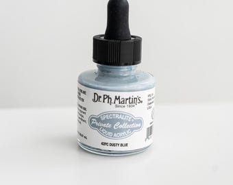 Dusty Blue Acrylic Calligraphy Ink, Muted Cool Tone Ink Bottle for Dip Pen, Pale Blue Ink for Calligraphy Writing, Dip Pen Ink, Writing Ink