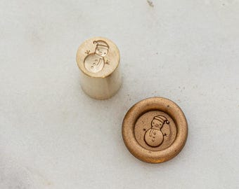 Mini tête de cire de phoque bonhomme de neige, tampon givré 9 mm, cachet de cire des fêtes, Noël, hiver