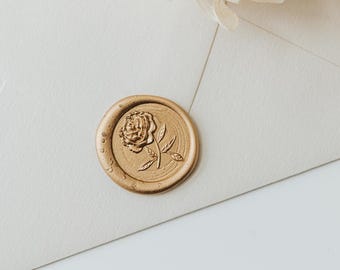 3D Heirloom Peony Wax Seal, Floral Wax Seal Stamps, Wedding Invitation Wax Seal Stamps, Card Invitation Stamps, Luxury Invitations