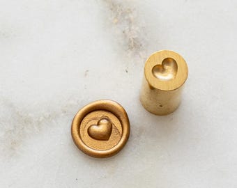 Mini-cache en cire 3D coeur, tampon de cire Love 9 mm, coeur gonflé