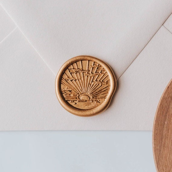 Sunrise Wax Seal, Sunset Wax Seal Stamps, Wedding Invitation Wax Seal Stamps, Card Invitation Stamps, Luxury Invitations