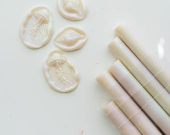 Mother of Pearl Sealing Wax Sticks for Glue Gun, Iridescent Pearl Wax for Wedding Invitations, Envelope Seals & Stationery