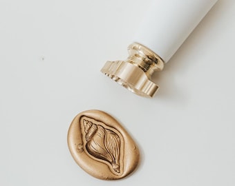 Conch Wax Seal Stamp | Seashell Brass Wax Seal Stamp | Coastal Wedding Wax Stamp | Nautical Envelope Seal | Beach Wedding Invitation Stamp