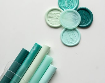 Deep Lagoon Sealing Wax (Box of 5 Sticks), Green Collection Sealing Wax Sticks, Mint Sealing Wax Sticks, Metallic Wax Sticks, Wax Melts