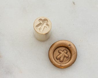 Mini sceau de cire bonhomme en pain d'épice, tampon de Noël 9 mm, cachet de cire des Fêtes, biscuit