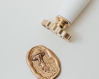 Jellyfish Wax Seal Stamp | Ocean Wax Seal | Coastal Wedding Invitation Seal | Marine Life Stamp | Envelope & Gift Wrap Seal