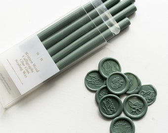 Forest Green Gun Sealing Wax (Box of 5 Sticks), Sealing Wax Sticks, Antique Sealing Wax Sticks, Wedding Invitation Sealing Wax, Wax Melts