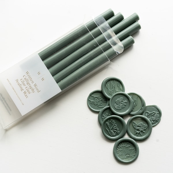 Forest Green Gun Sealing Wax (Box of 5 Sticks), Sealing Wax Sticks, Antique Sealing Wax Sticks, Wedding Invitation Sealing Wax, Wax Melts