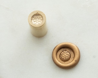 Mini tête de cire d'ornement ronde, décor de sapin de Noël, tampon de 9 mm, cachet de cire des Fêtes