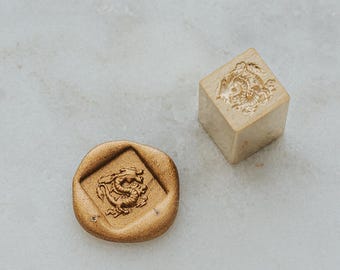 Mini tête de sceau de cire carrée dragon, tampon de cire 9 mm Nouvel an lunaire