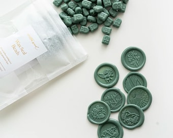 Forest Green Wax Beads for Wax Seals, Wax Melts, Wax Beads, Wax Granules, Wedding Invitations, Party Invitations,