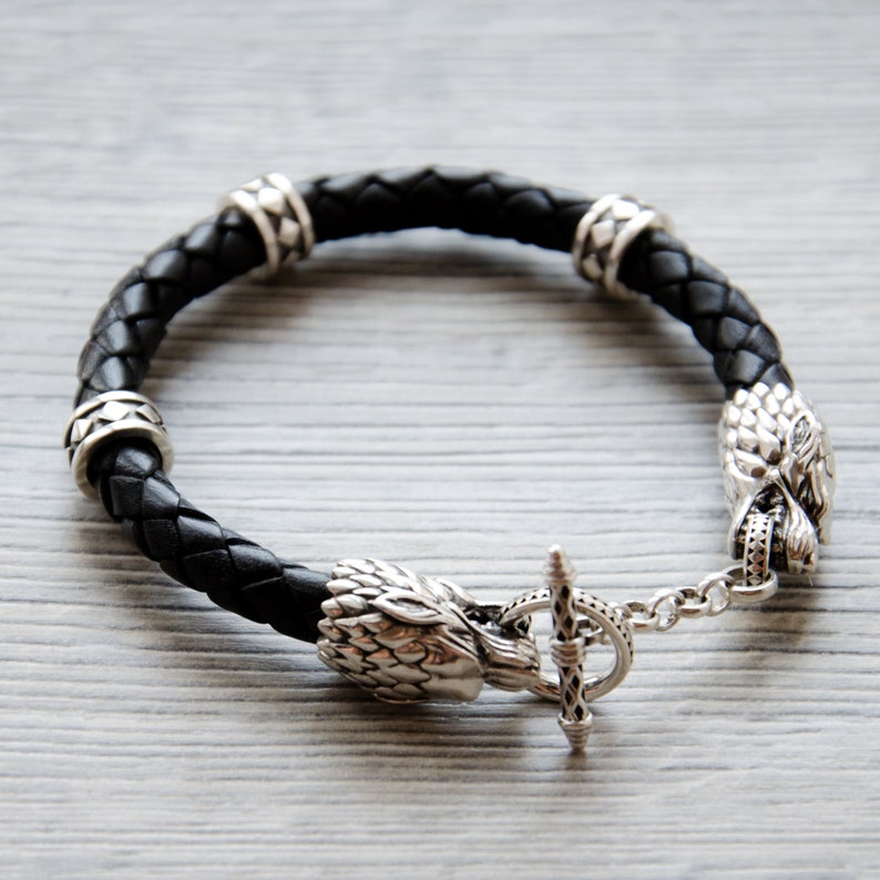 wolf silver bracelet