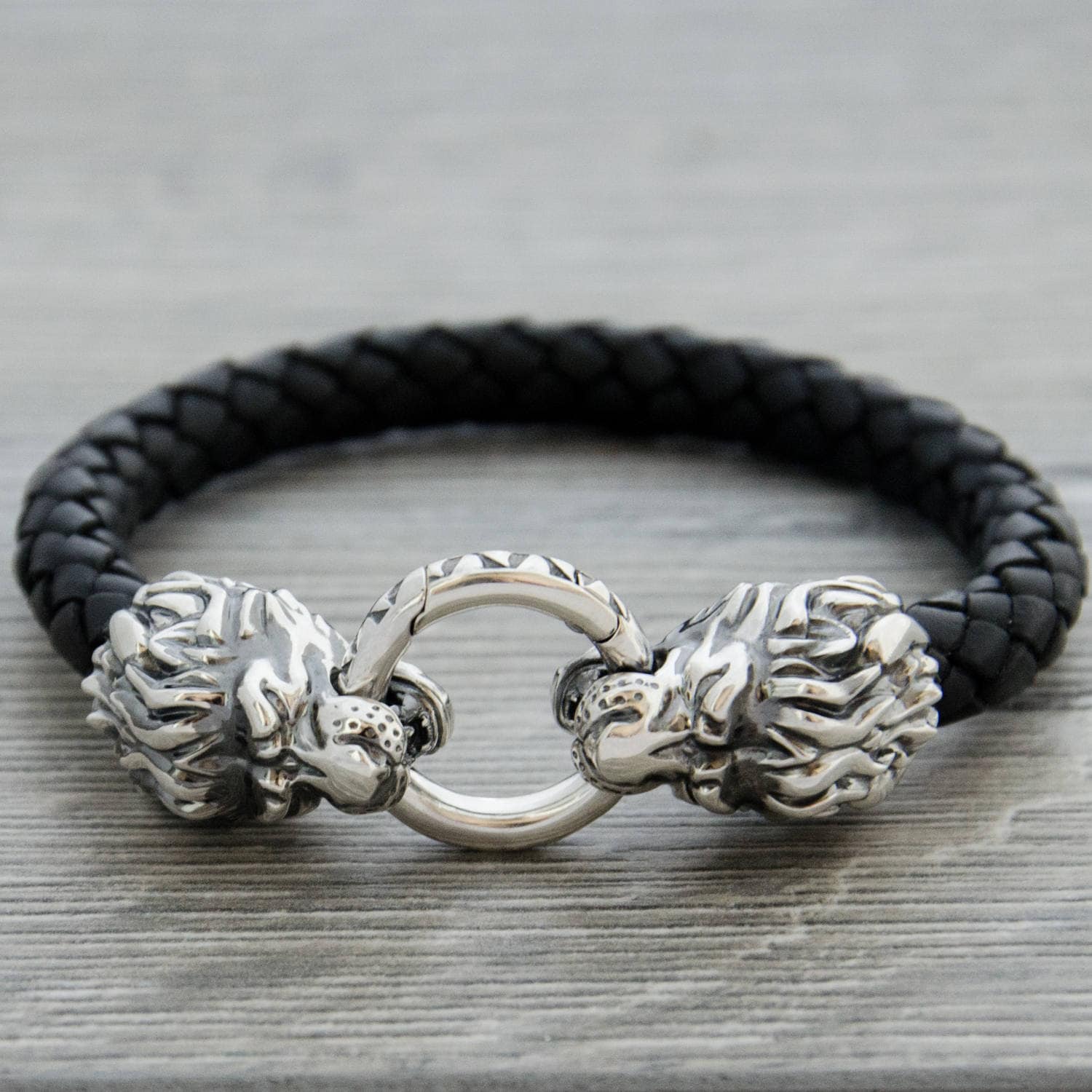 Silver Lion Bracelet for Man Mens Lion Jewelry Leo Armband | Etsy