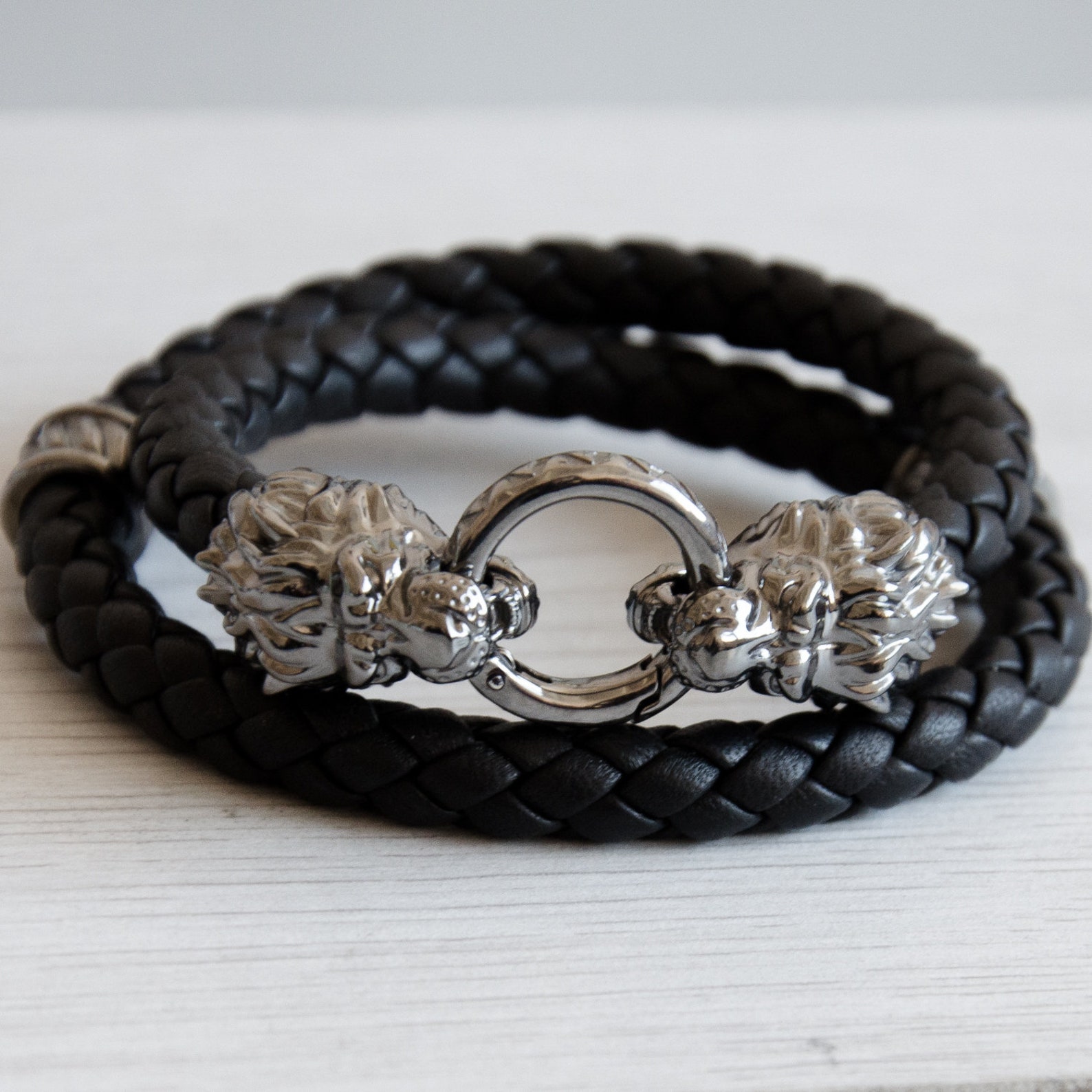 Man Lion Head Bracelet Silver Fashion Bracelet for Men Etsy