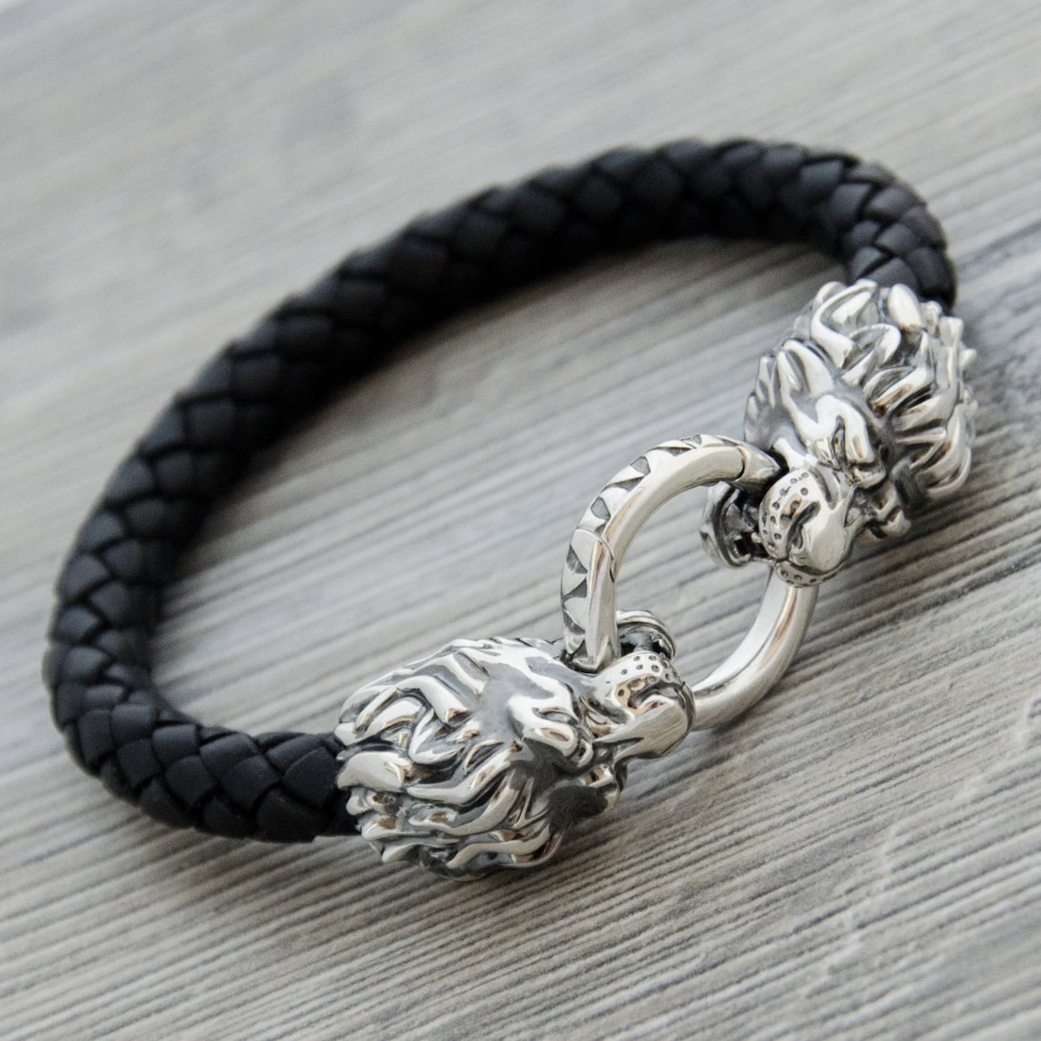 Silver Lion Bracelet for Man Mens Lion Jewelry Leo Armband Etsy