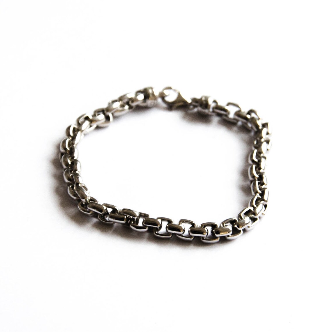 Silver Link Bracelet for Man Classic Simple Bracelet Mens Etsy